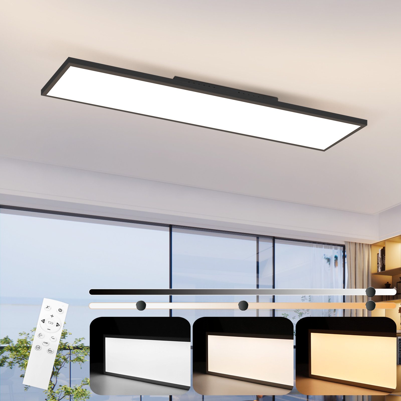 ZMH Himmennettävä LED-kattovalaisin kaukosäätimellä toimistoon ja olohuoneeseen