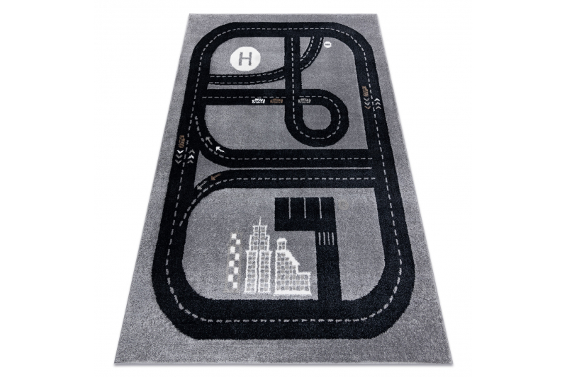 Matto FUN Strade lapsille, ulica, kaupunki harmaa 120x170 cm