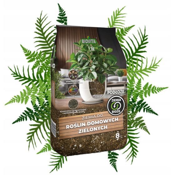 Bigos Soil vihreille huonekasveille 8L kevyt, läpäisevä alusta