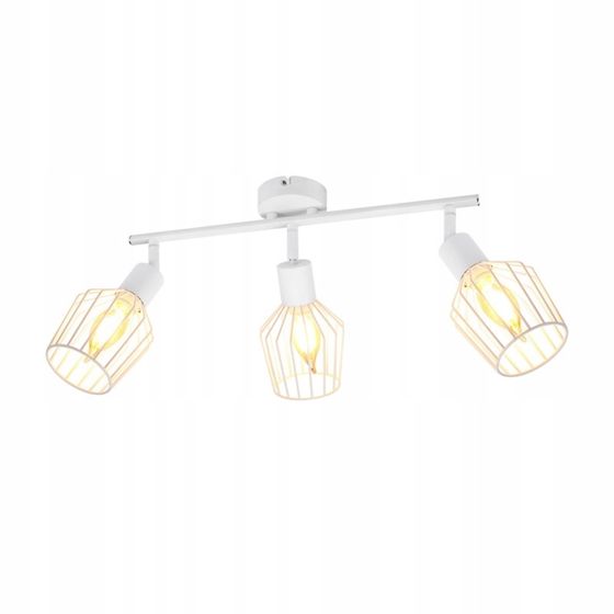 NETTLIFE 3 E14 - kattospottivalaisinta - metallia, 350° kääntyvä teollinen eteisvalaisin, seinävalaisin eteiseen ja olohuoneeseen, valkoinen