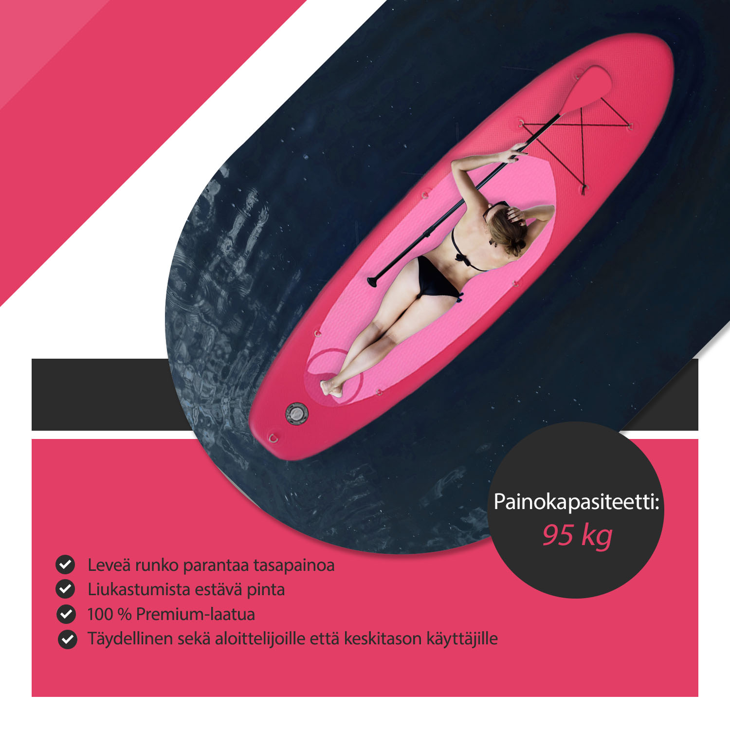 Deep Sea SUP-lautasetti Standard, pinkki