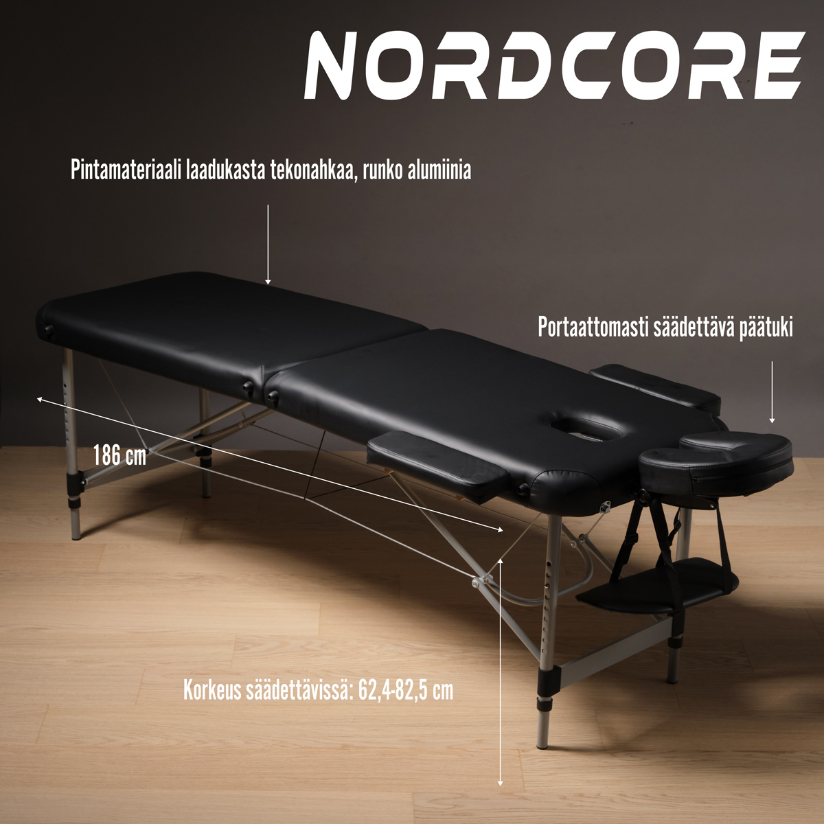 Nordcore hierontapöytä Core A200, musta
