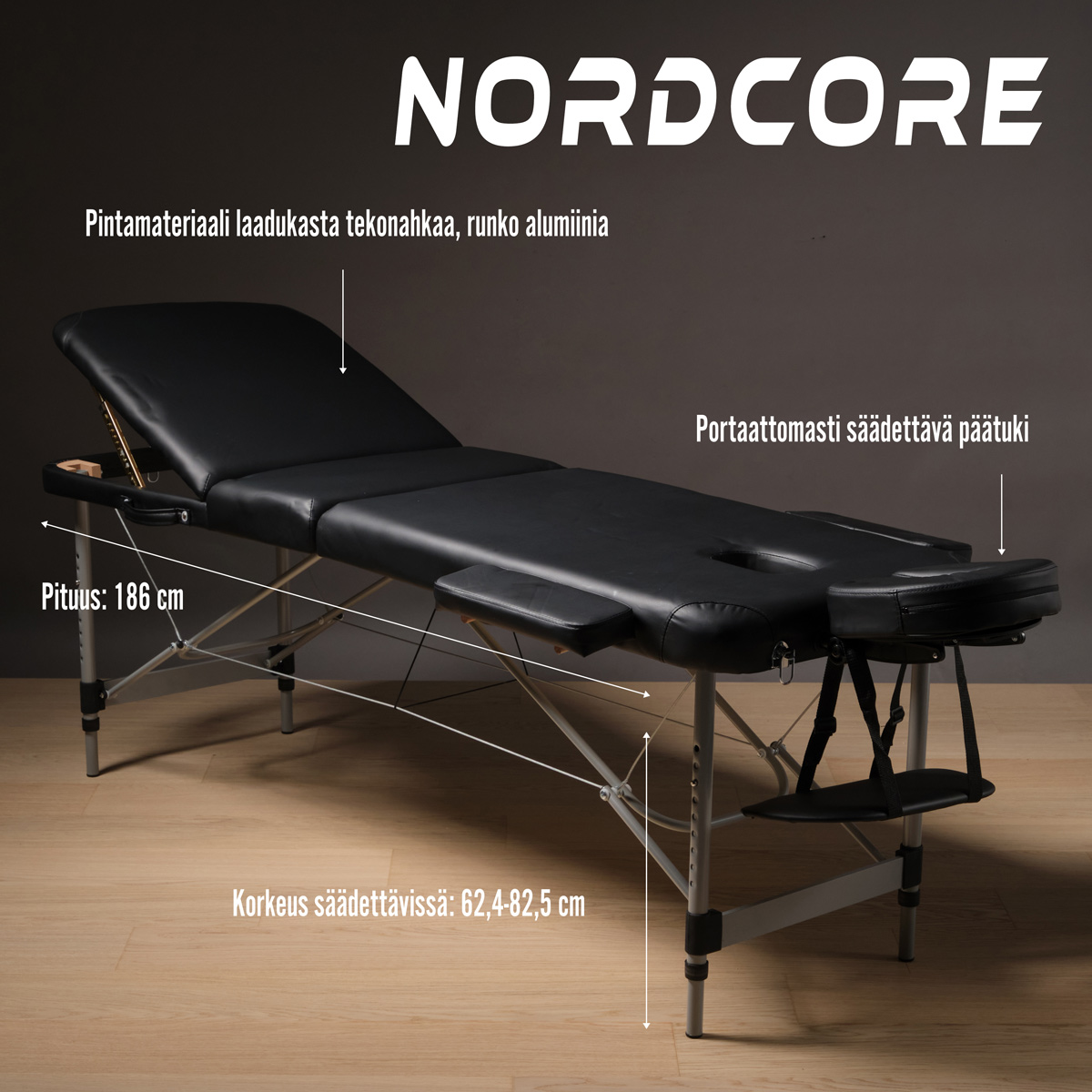 Nordcore hierontapöytä Core A300, musta