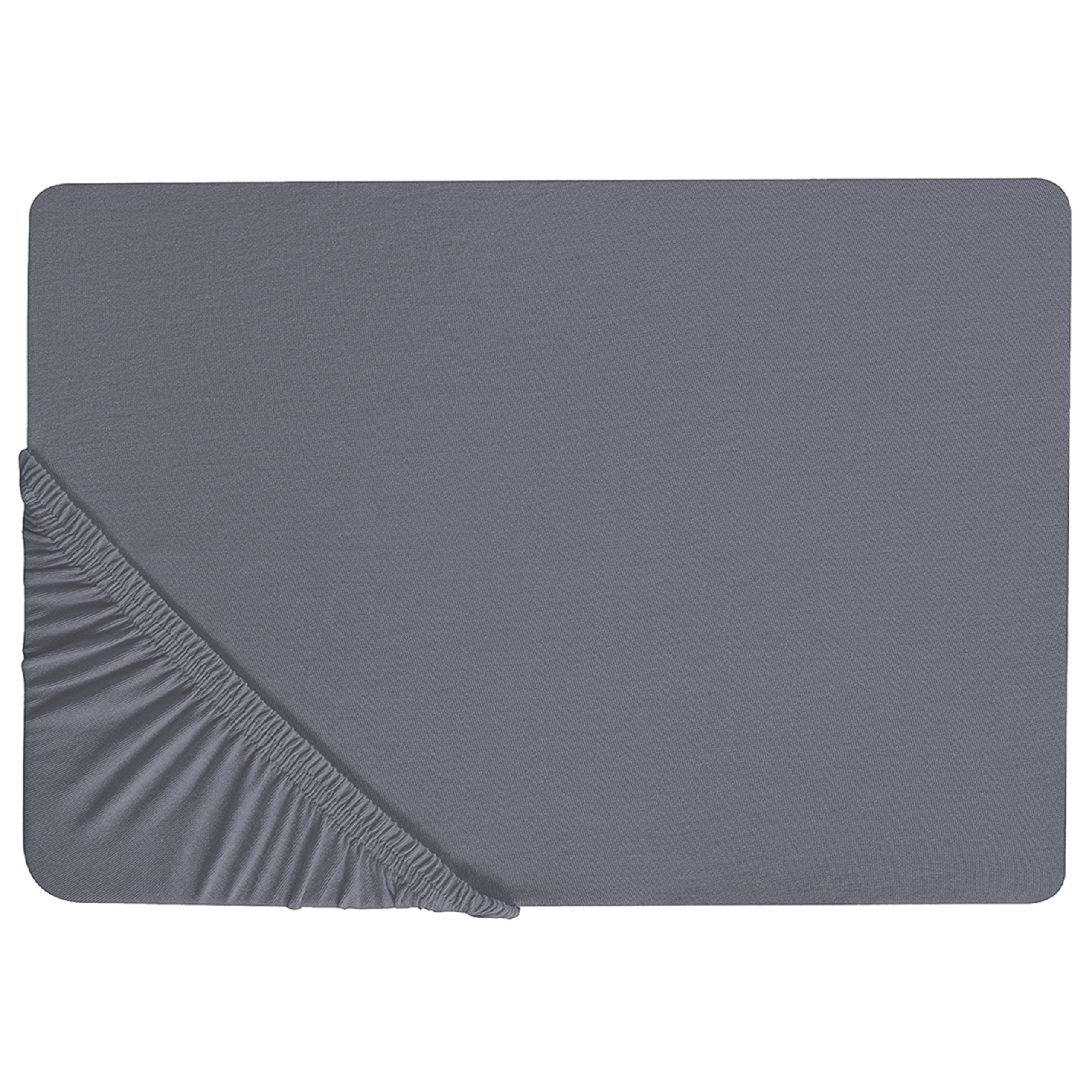 Muotoonommeltu lakana JANBU puuvilla 200 x 200 cm Tummanharmaa