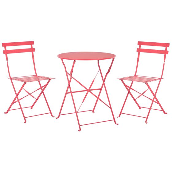 Bistrosetti taitettava FIORI metalli Punainen