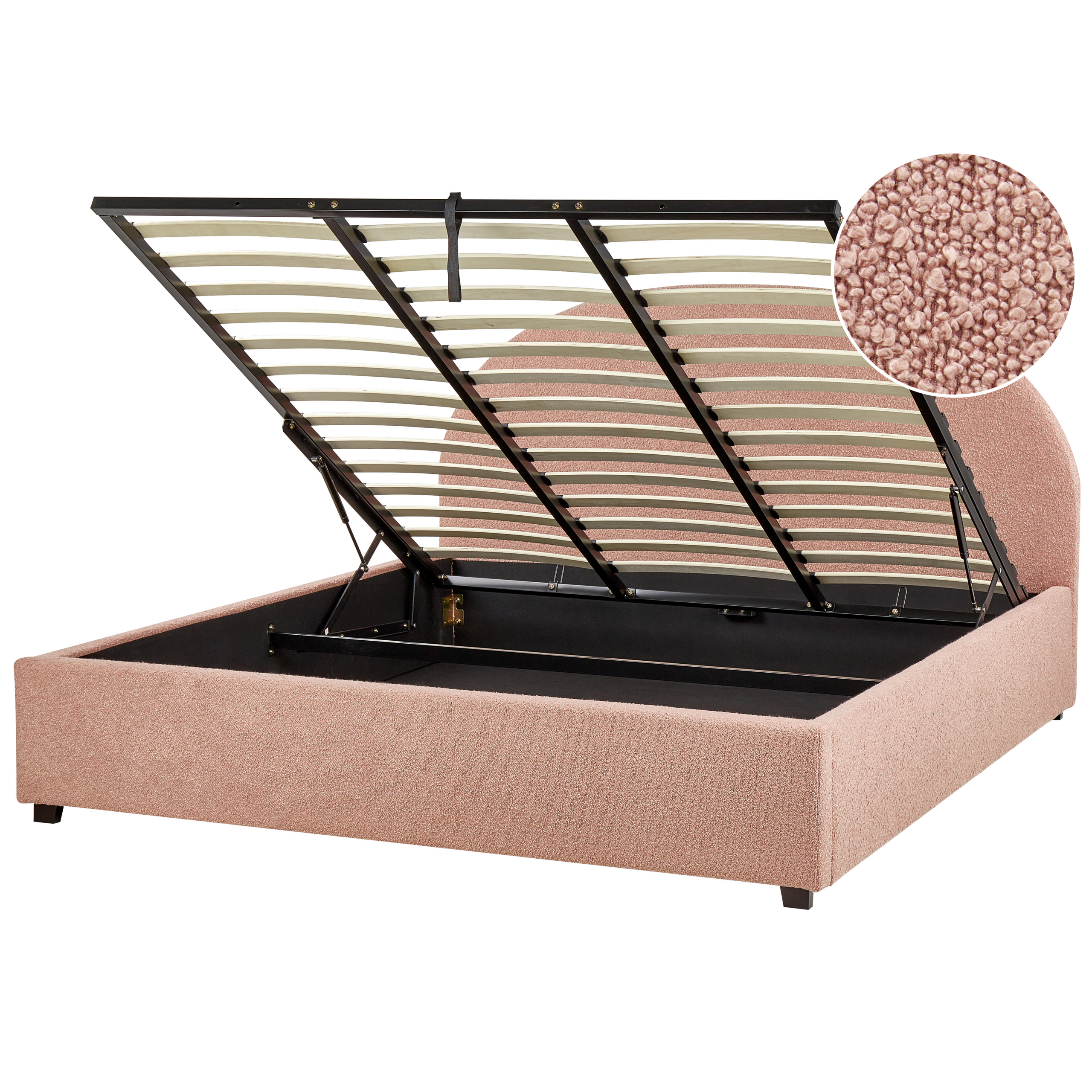 Sänky säilytystilalla buklee VAUCLUSE 180 x 200 cm Pastellipinkki