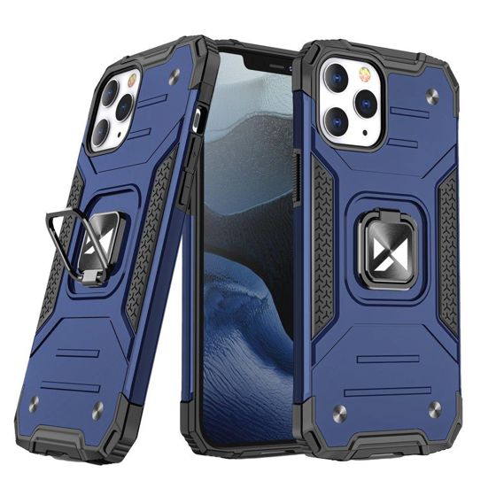 Panssaroitu suojakuori + magneettinen pidike iPhone 13 Pro Max Ring Armor sininen