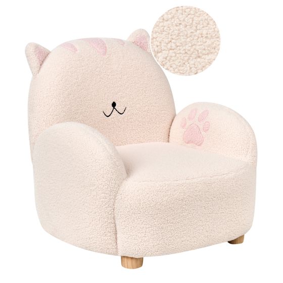 Lasten nojatuoli buklee kissa luonnonvalkoinen ZOAR