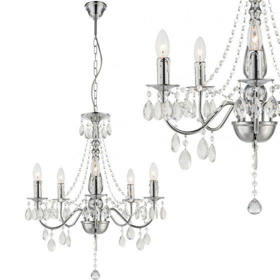 TOOLIGHT riippuvalaisin EBT014-5CP Kromi, 53x53x63cm