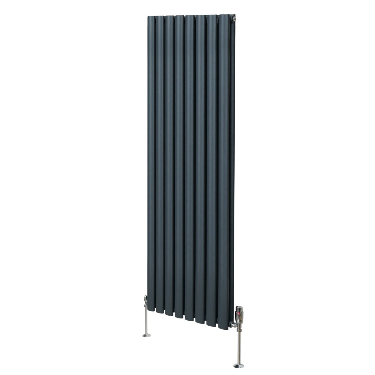 Soikea pylväspatteri venttiilillä - 1600 mm x 480 mm – Antrasiitinharmaa