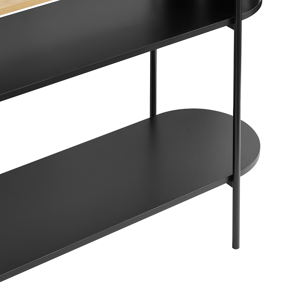 SoBuy Eteiskonsoli fsb102-sch, ekologinen vaalea puu ja musta metalli