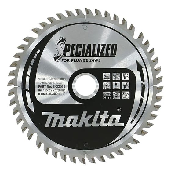 Makita Specialized -Pyörösahanterä 165x20 mm, 48 hammasta