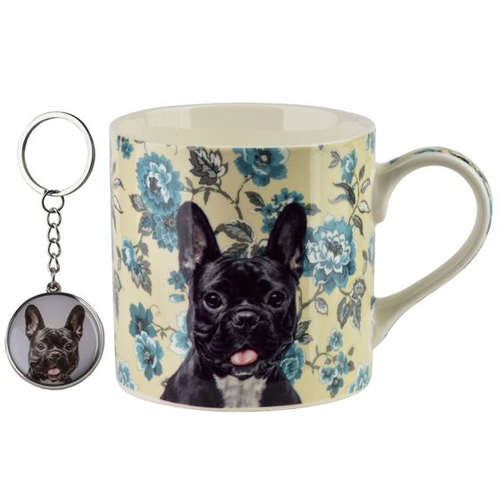 Muki ja avaimenperä posliini NOYA Ranskanbulldoggi 9x13x9 cm 1 kpl