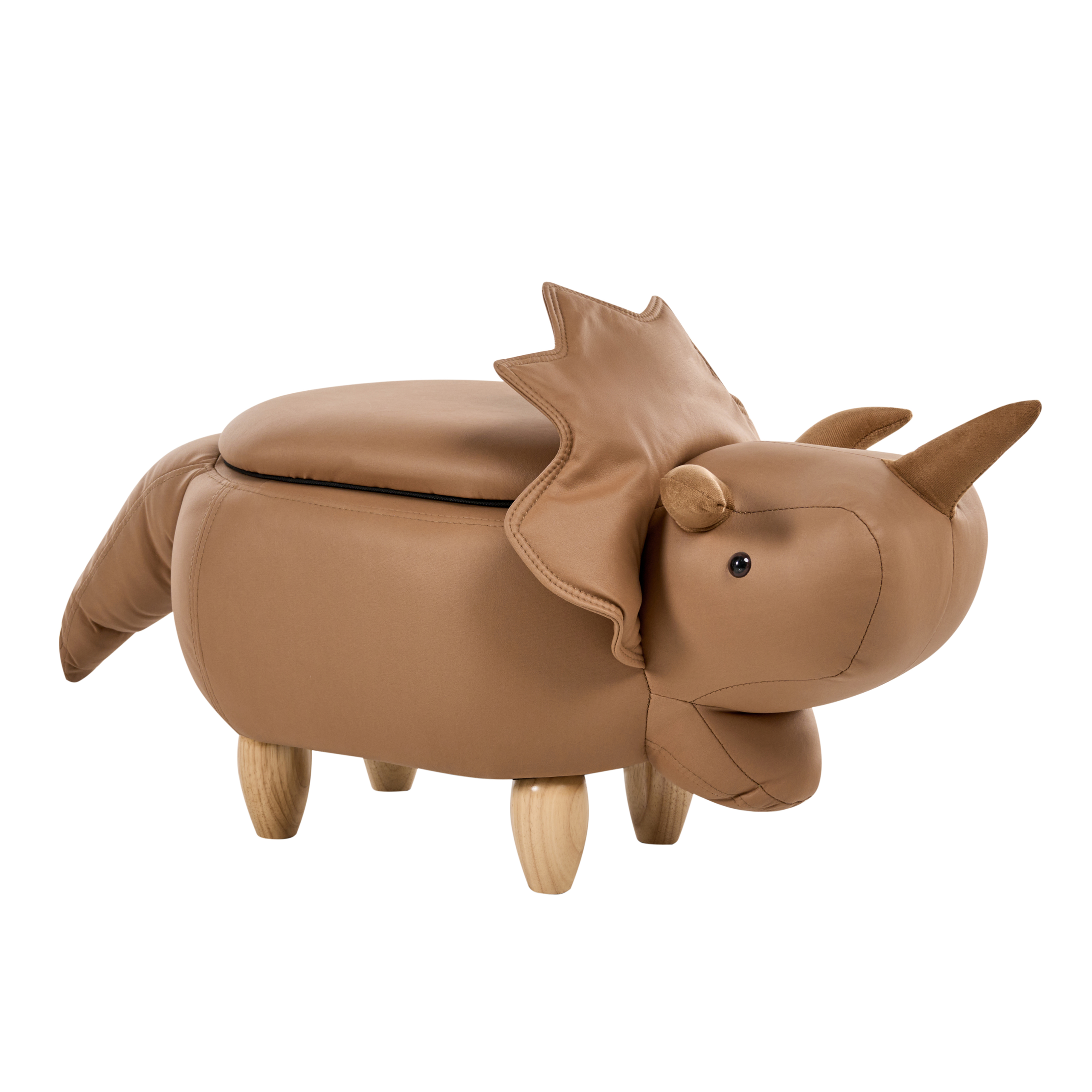 Eläinjakkara säilytystilalla TRICERATOPS kangas Ruskea