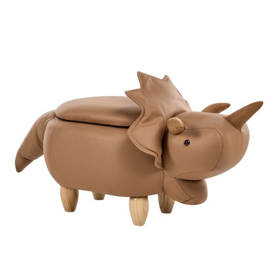 Eläinjakkara säilytystilalla TRICERATOPS kangas Ruskea