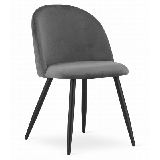 BELLO tuoli - tummanharmaa sametti / mustat jalat x 1