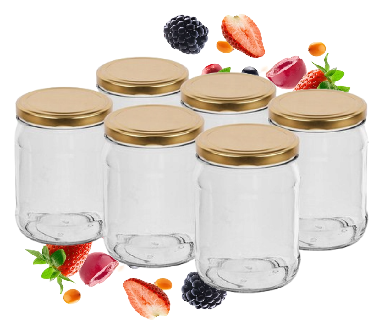 Lasipurkki säilykkeitä varten kierrekorkilla 500ml 6 kpl