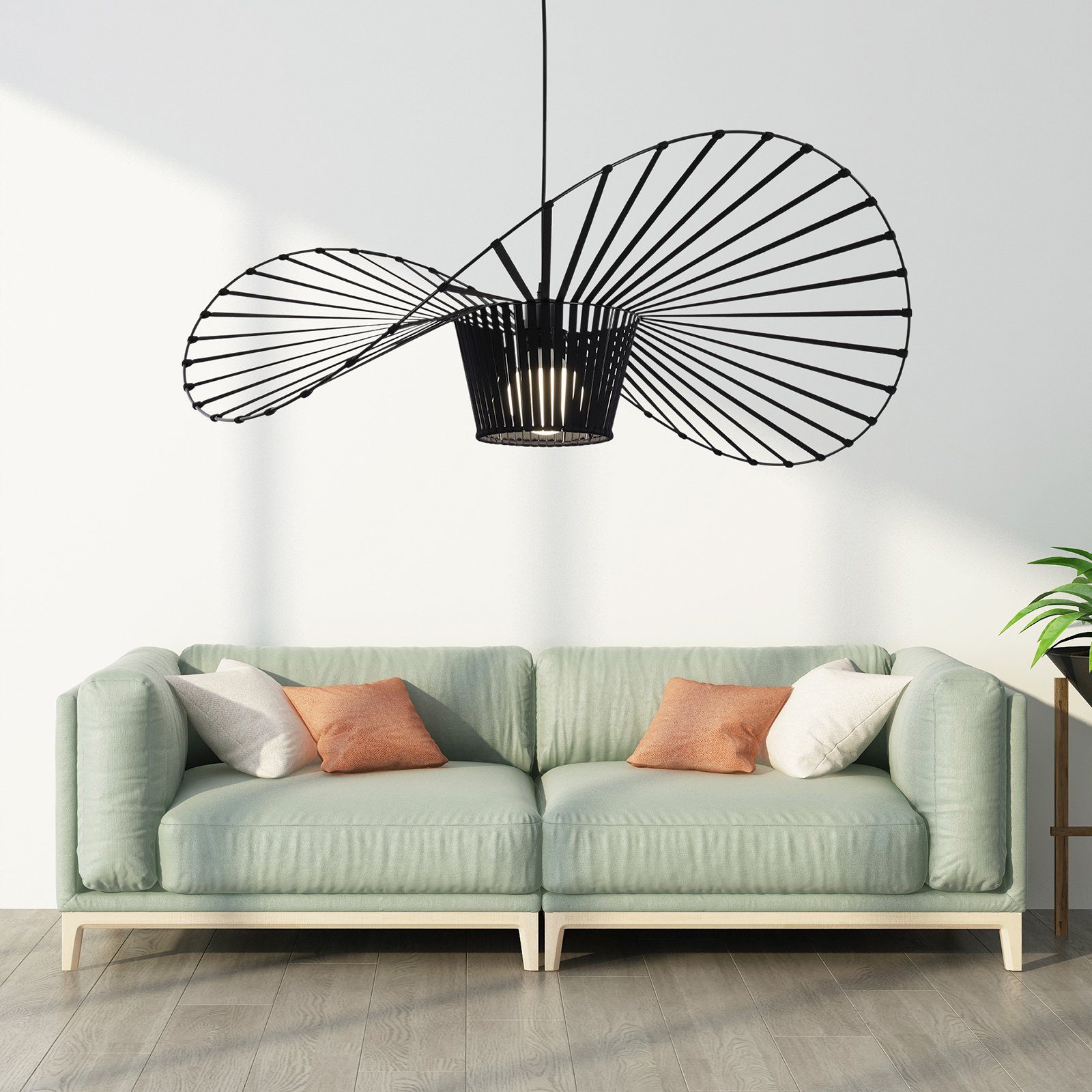 ZMH moderni LED-riippuvalaisin - musta E27 ruokailutilaan 100 cm