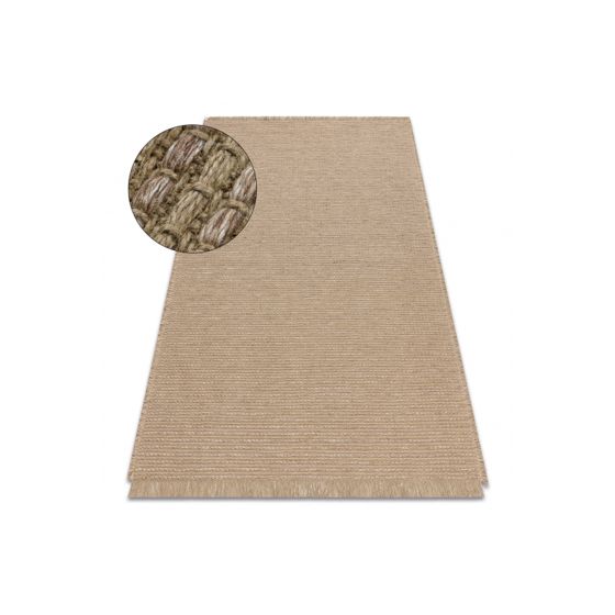 Matto JUTE 3652 tumma beige yksivärinen - juutti, litteä kudottu, 120x170 cm