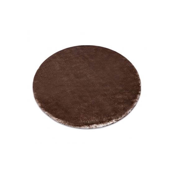 Matto LAPIN Shaggy pyöreä väri norsunluu / suklaa liukastumisenesto, pese pyöreä 120 cm