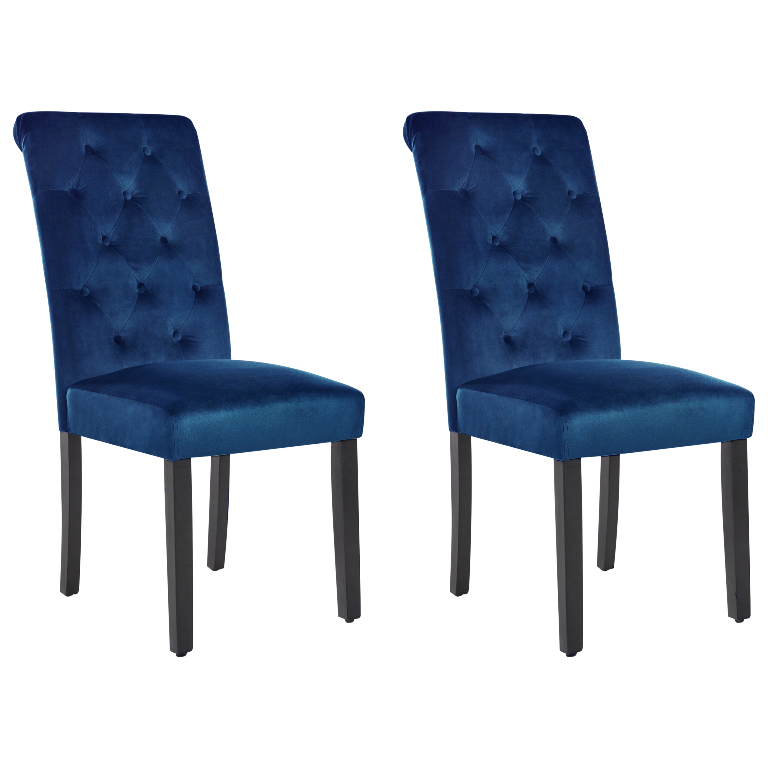 Ruokatuolisetti 2 kpl VELVA sametti Tummansininen