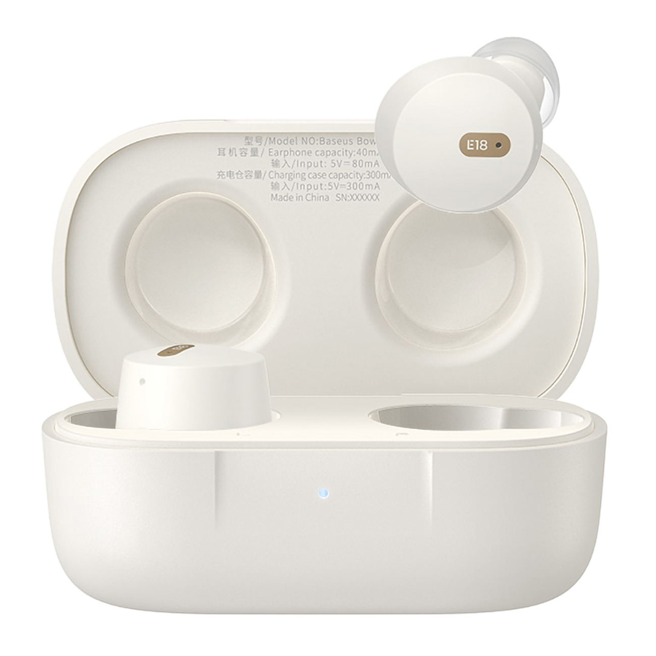 Bowie E18 TWS ENC IPX4 USB-C Langattomat Kuulokkeet Valkoinen