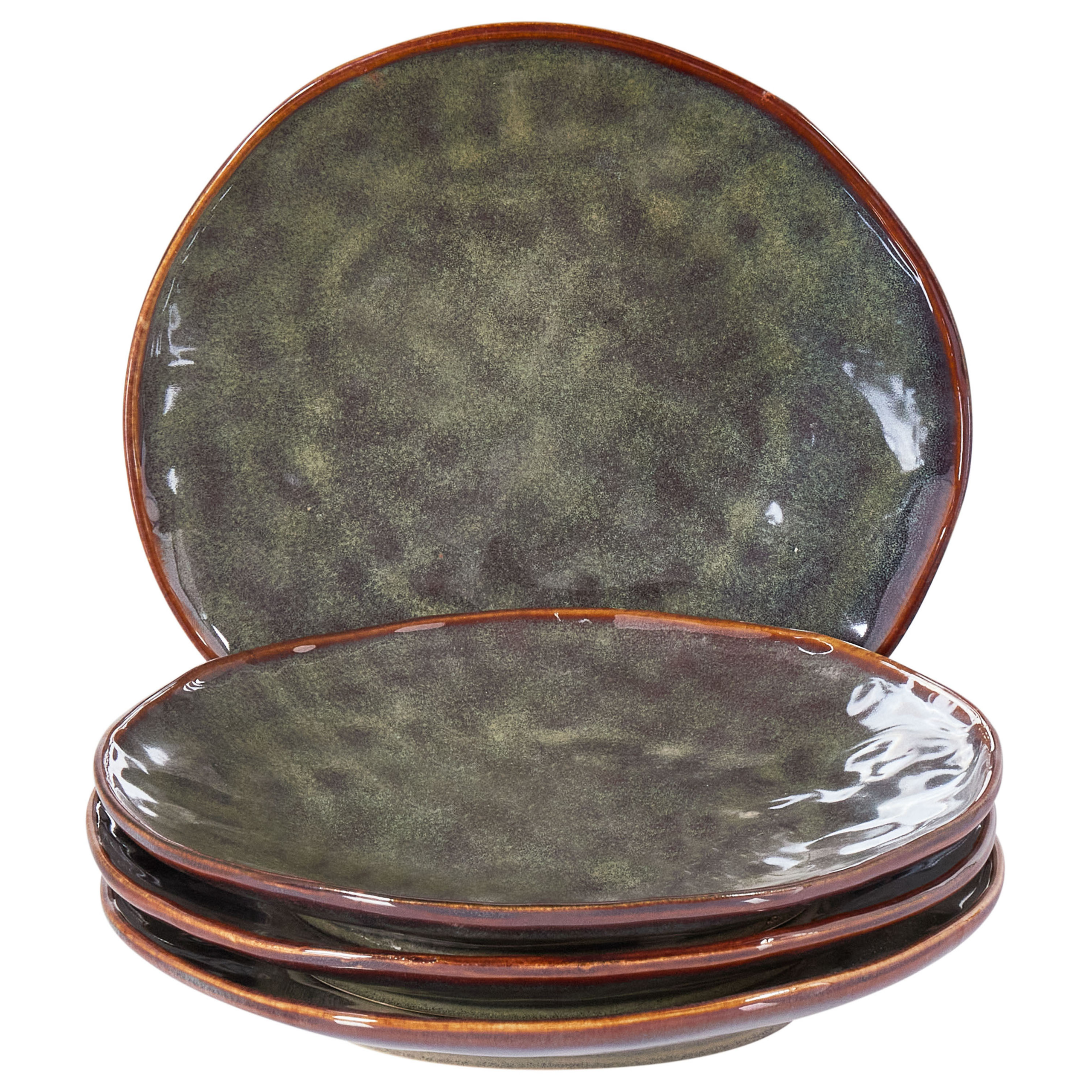 Sivulautassetti 4 kpl THYME kivitavara Tummanvihreä