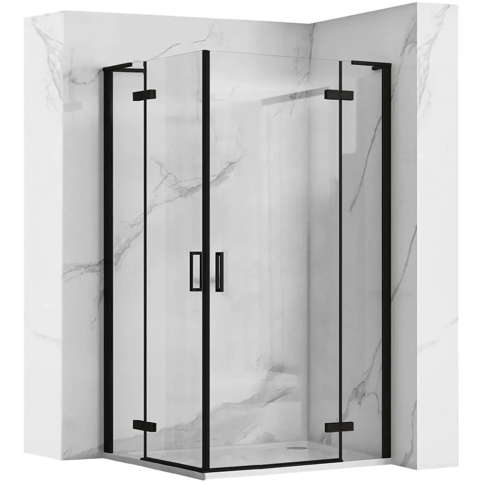 REA Suihkukaappi Hugo Double 100x100 musta, 100X100X200, 5CM