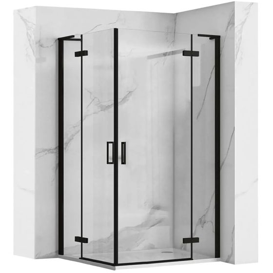 REA Suihkukaappi Hugo Double 100x100 musta, 100X100X200, 5CM