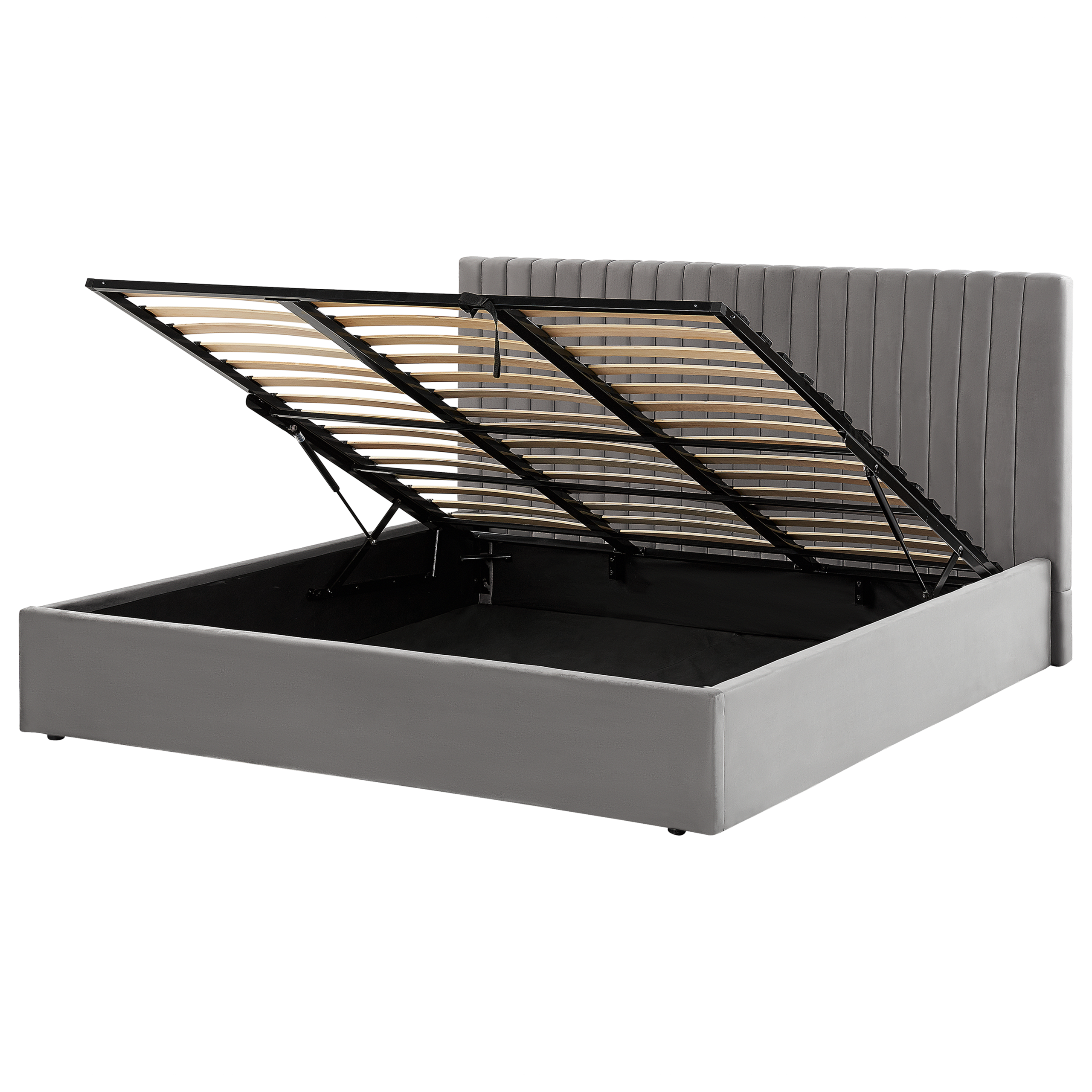 Sänky säilytystilalla sametti VION 180 x 200 cm Harmaa