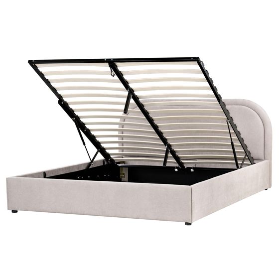 Sänky säilytystilalla kangas QUILLIEN 160 x 200 cm Ruskeanharmaa