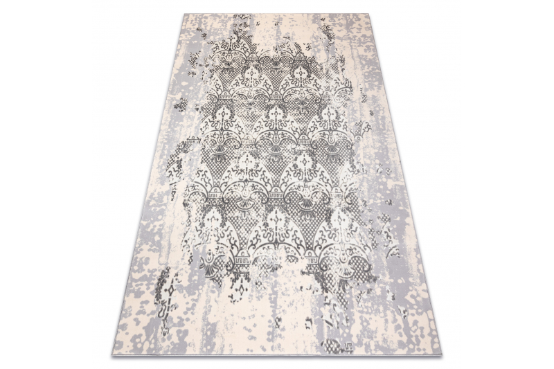 Matto CORE W3824 Koriste Vintage - rakenteellinen, kaksi kerrosta fleeceä, kerma / harmaa 160x220 cm