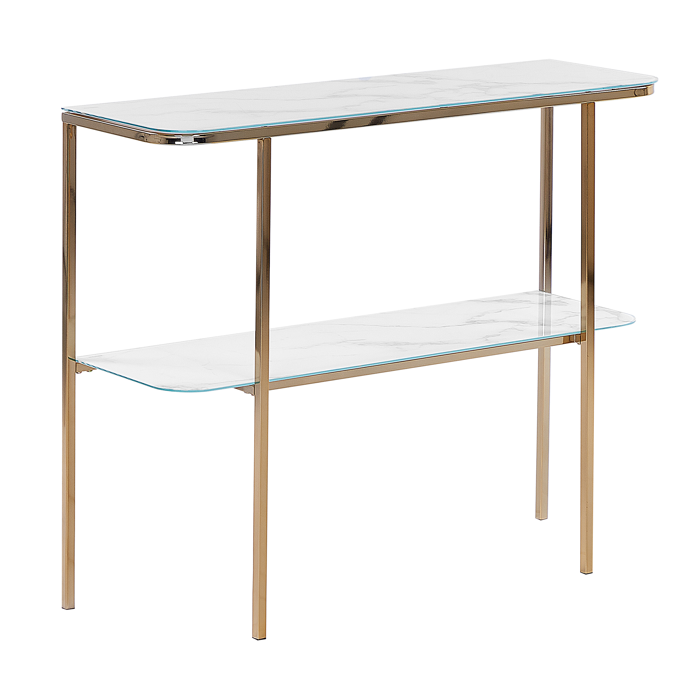 Konsolipöytä CALVERT karkaistu lasi Marmorikuvio/kulta
