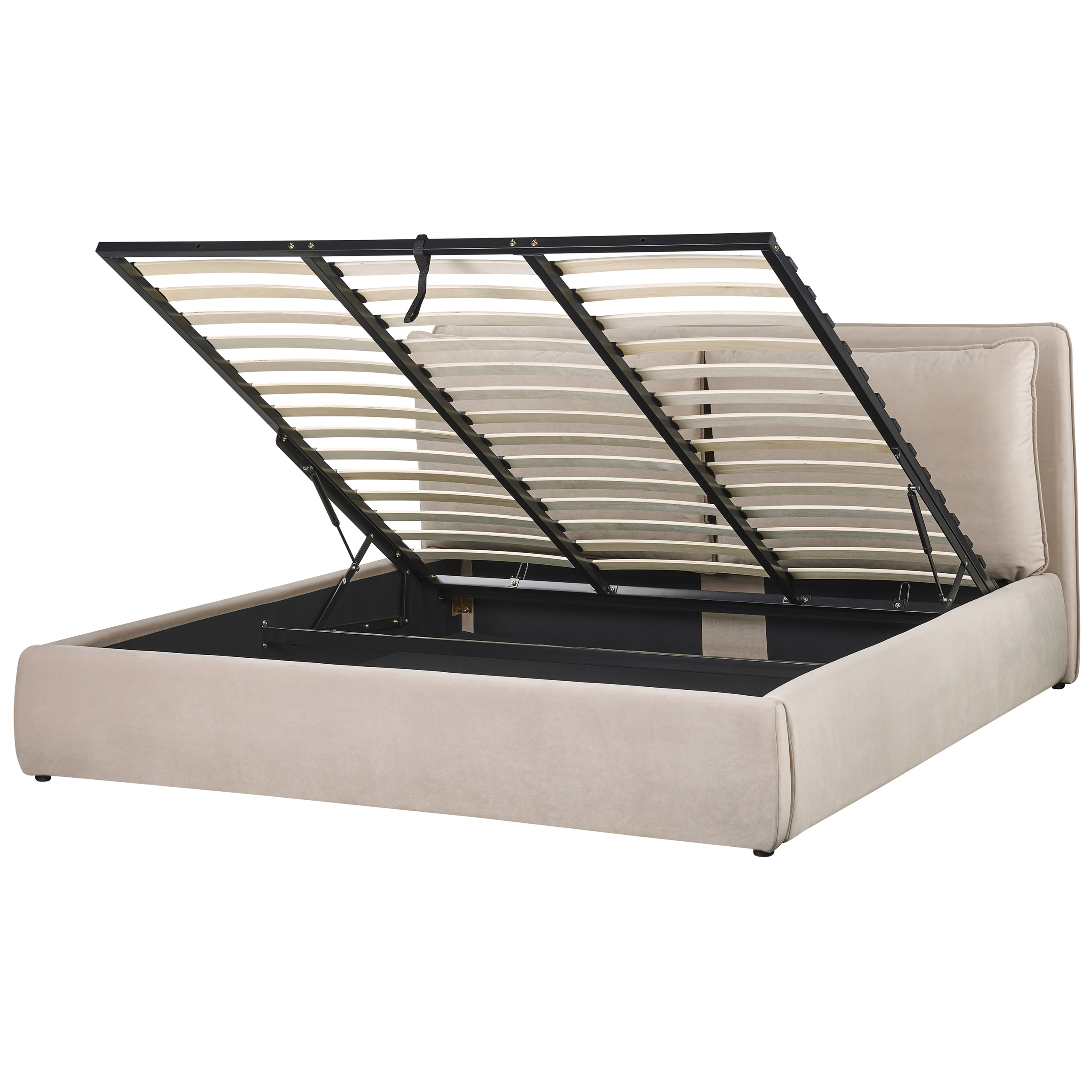 Sänky säilytystilalla sametti BAJONNA 180 x 200 cm Beige