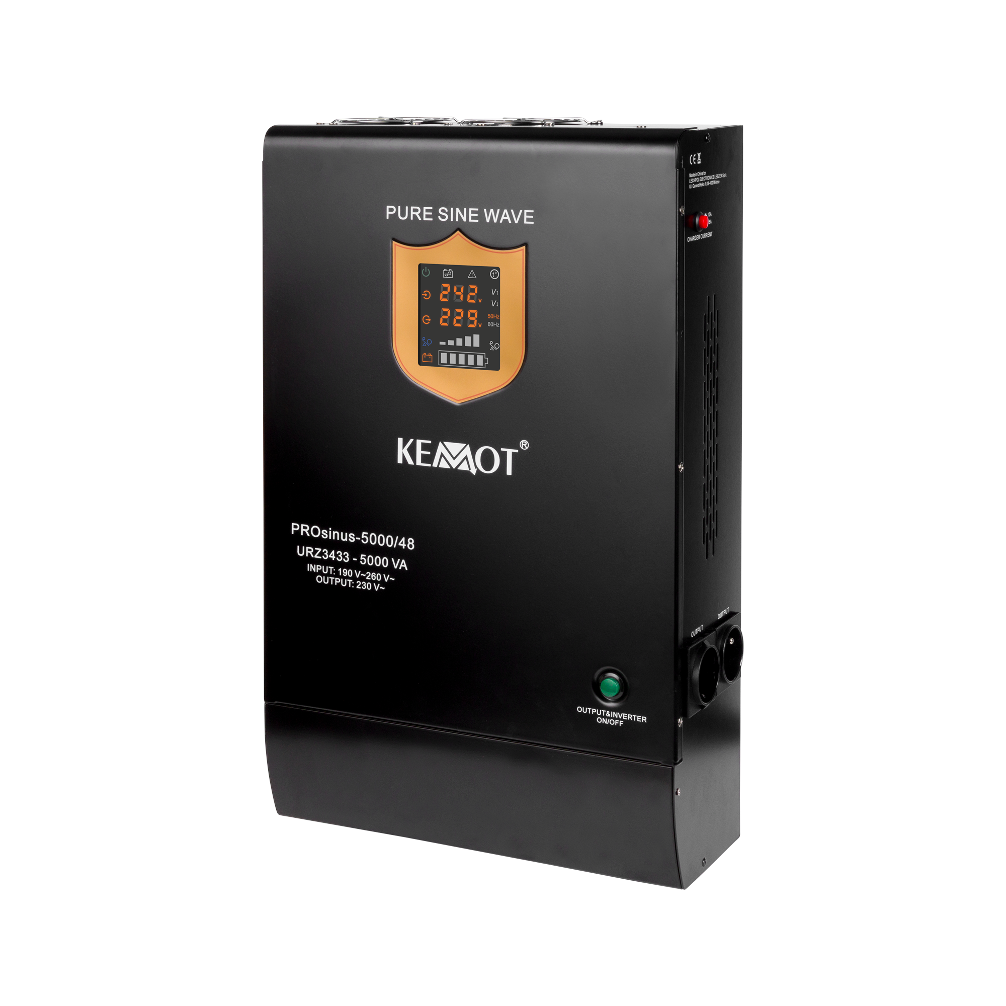 UPS-hätävirtalähde KEMOT PROsinus5000 48V/230V