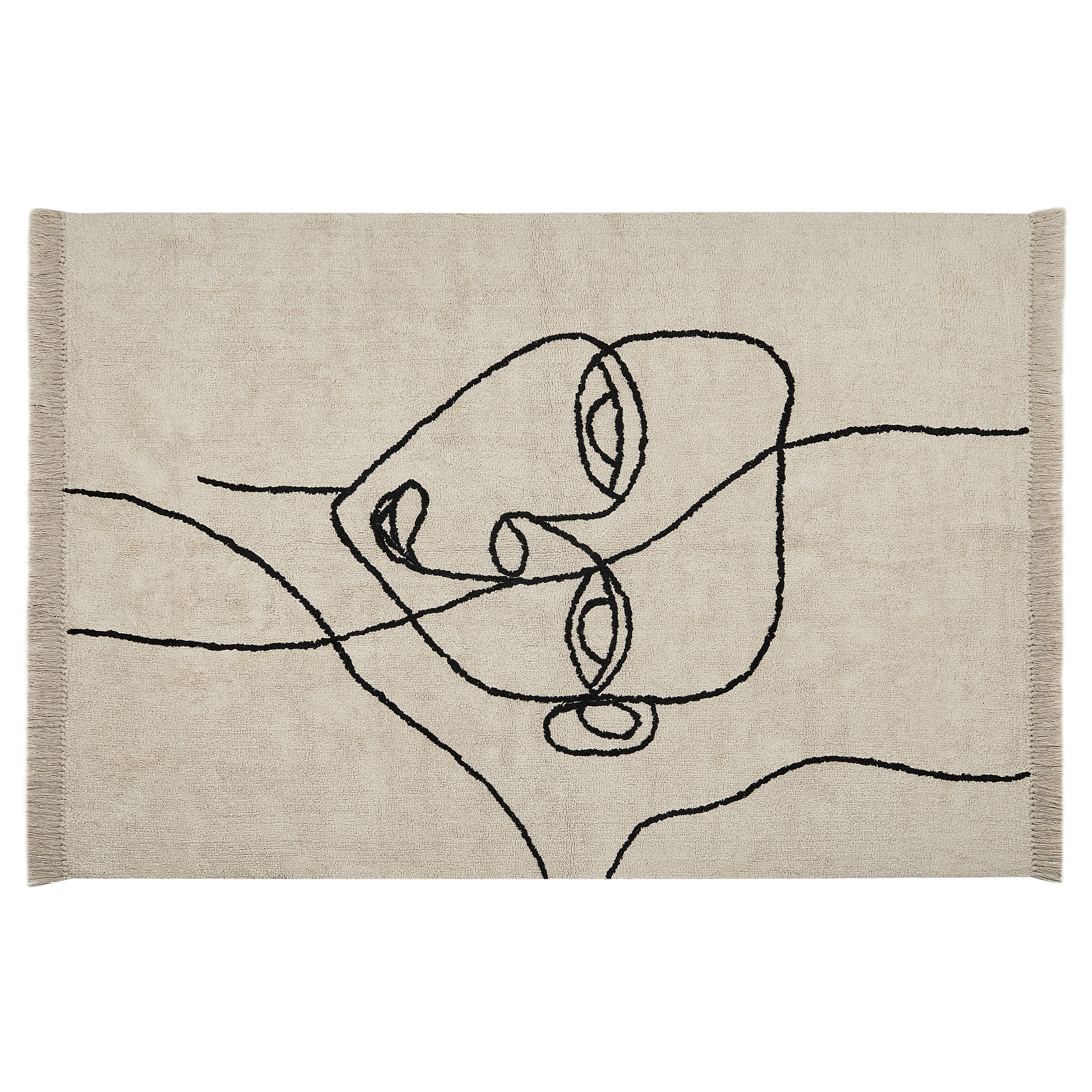 Matto NURU Vaaleanbeige 140 x 200 cm Puuvilla