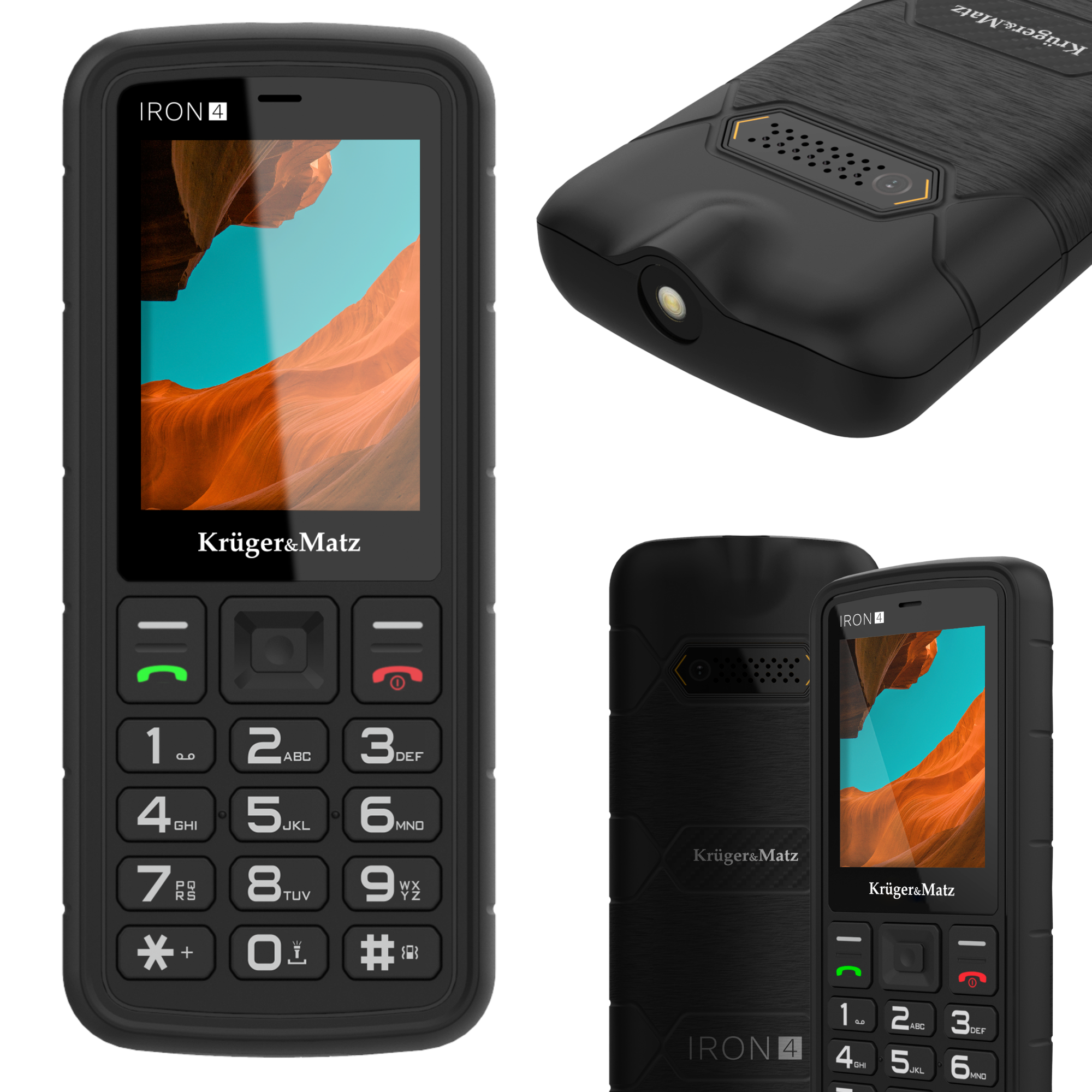 IRON 4 dual-sim 4G IP68 IP69K Kruger&Matz panssaroitu puhelin