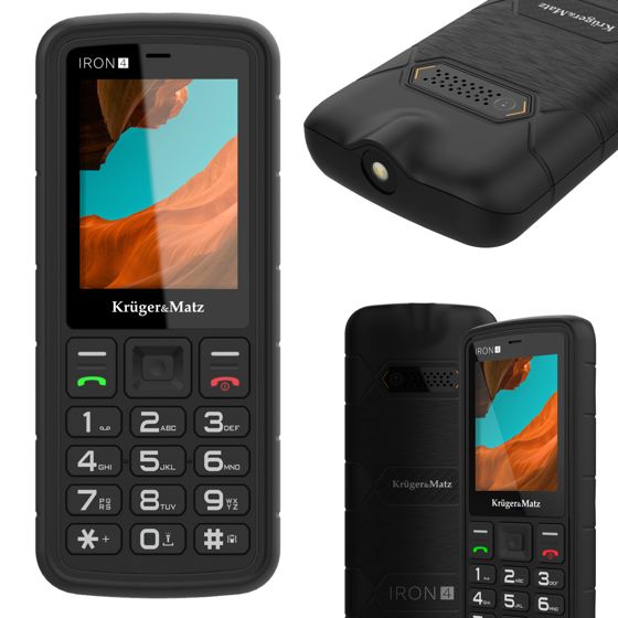 IRON 4 dual-sim 4G IP68 IP69K Kruger&Matz panssaroitu puhelin