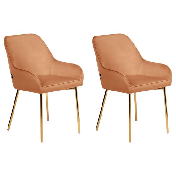 Ruokatuolisetti 2 kpl LOVERNA sametti Oranssi