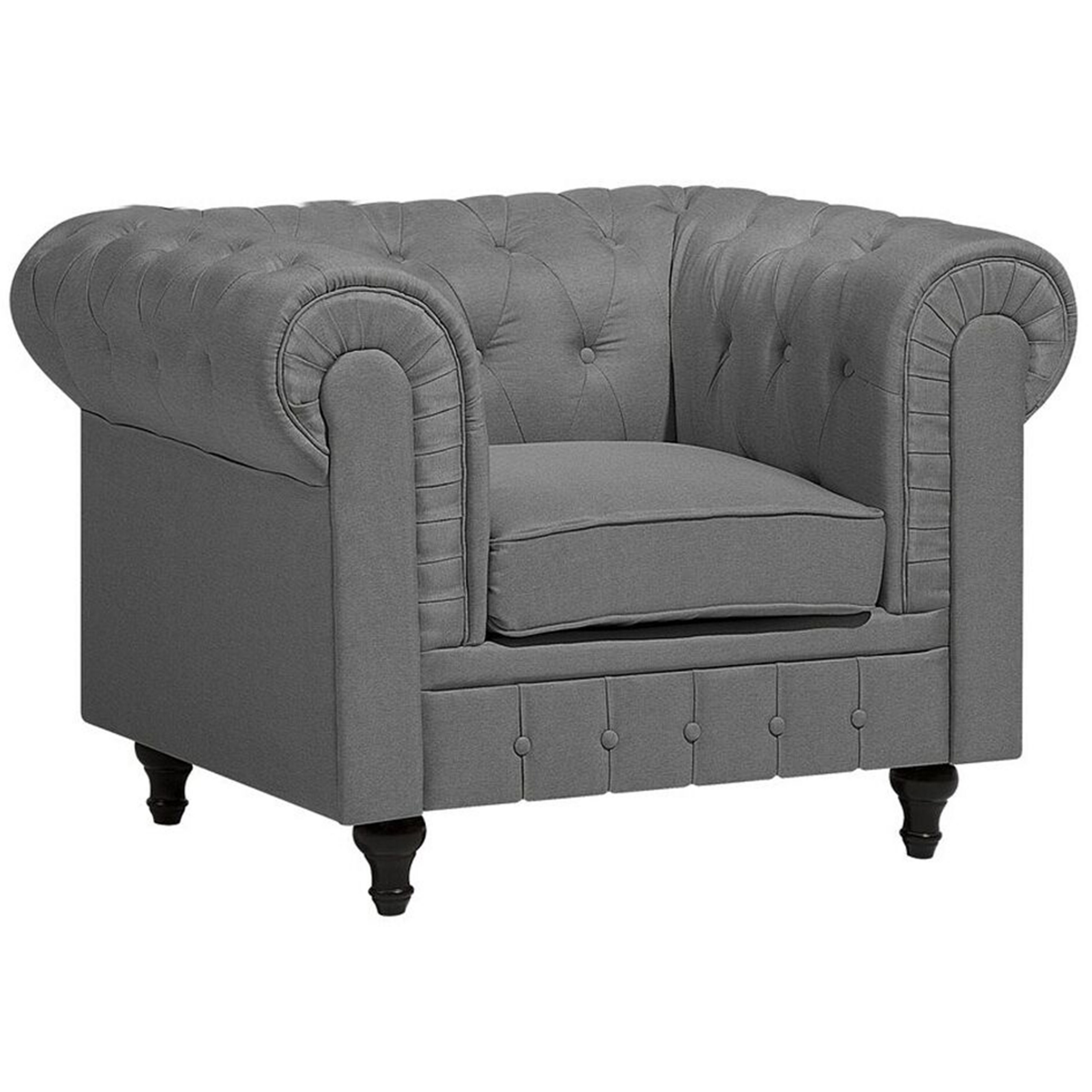 Nojatuoli CHESTERFIELD Kangas Vaaleanharmaa