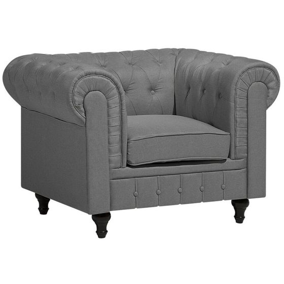 Nojatuoli CHESTERFIELD Kangas Vaaleanharmaa