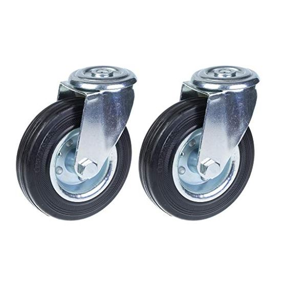 125mm 5" kumirengas, kääntyvä, vahva 240kg kantavuus, 2 kpl:n sarja.