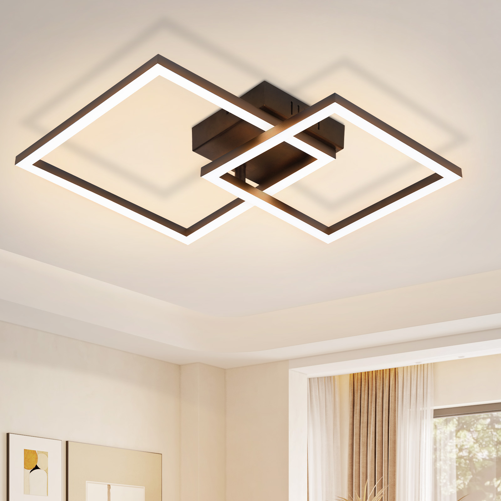 NETTLIFE LED - kattovalaisin, olohuoneen Kattovalaisin - 20W lämmin Valkoinen olohuoneen Valaisin moderni, design makuuhuoneen Valaisin musta