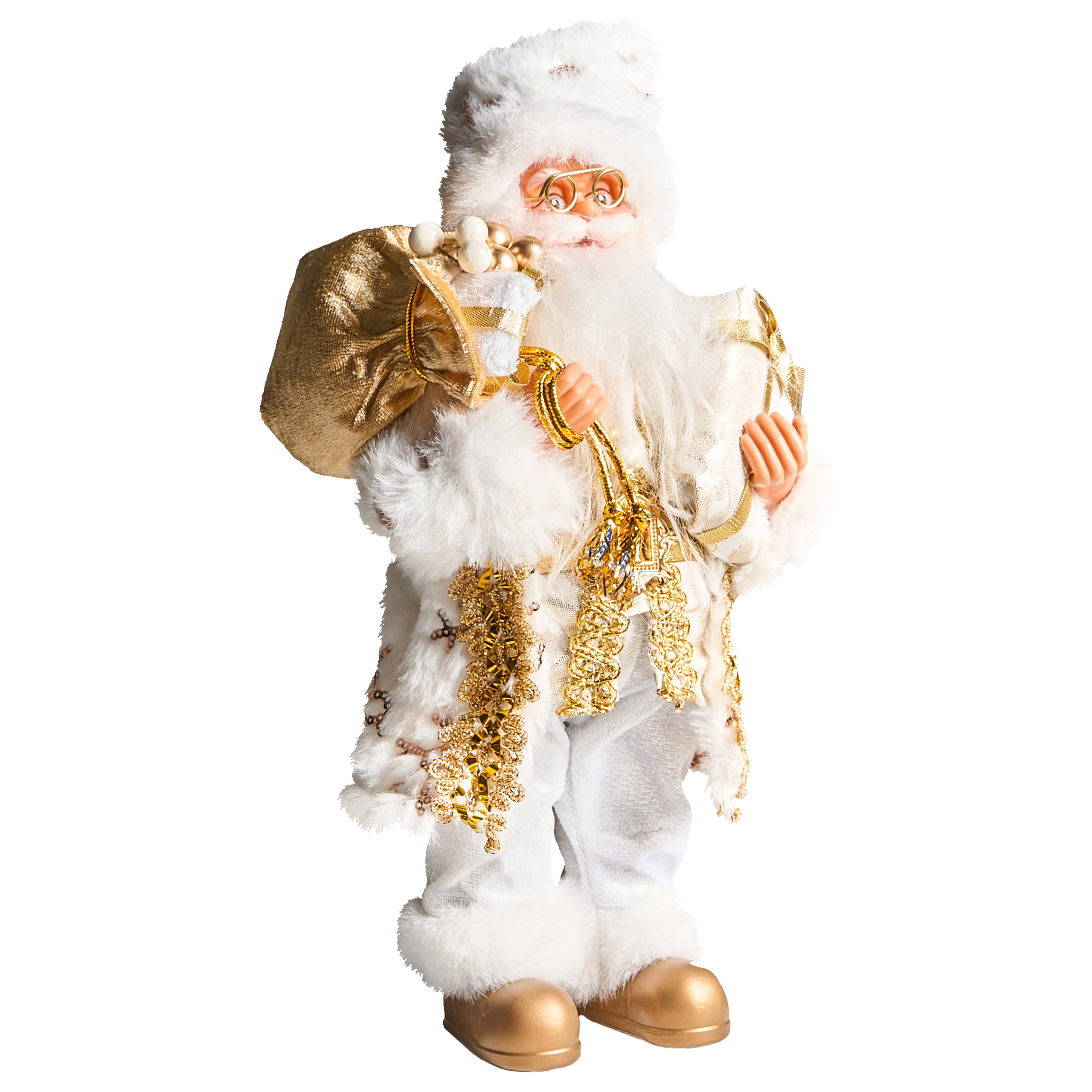 Joulukoriste STRAUMSFJORDEN Joulupukki 40 cm Valkoinen/kulta