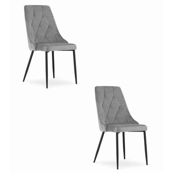 IMOLA-tuoli, vaaleanharmaa sametti (2 kpl)