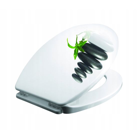 Iris kylpyhuoneen wc-istuin, kivikuvio, valkoinen