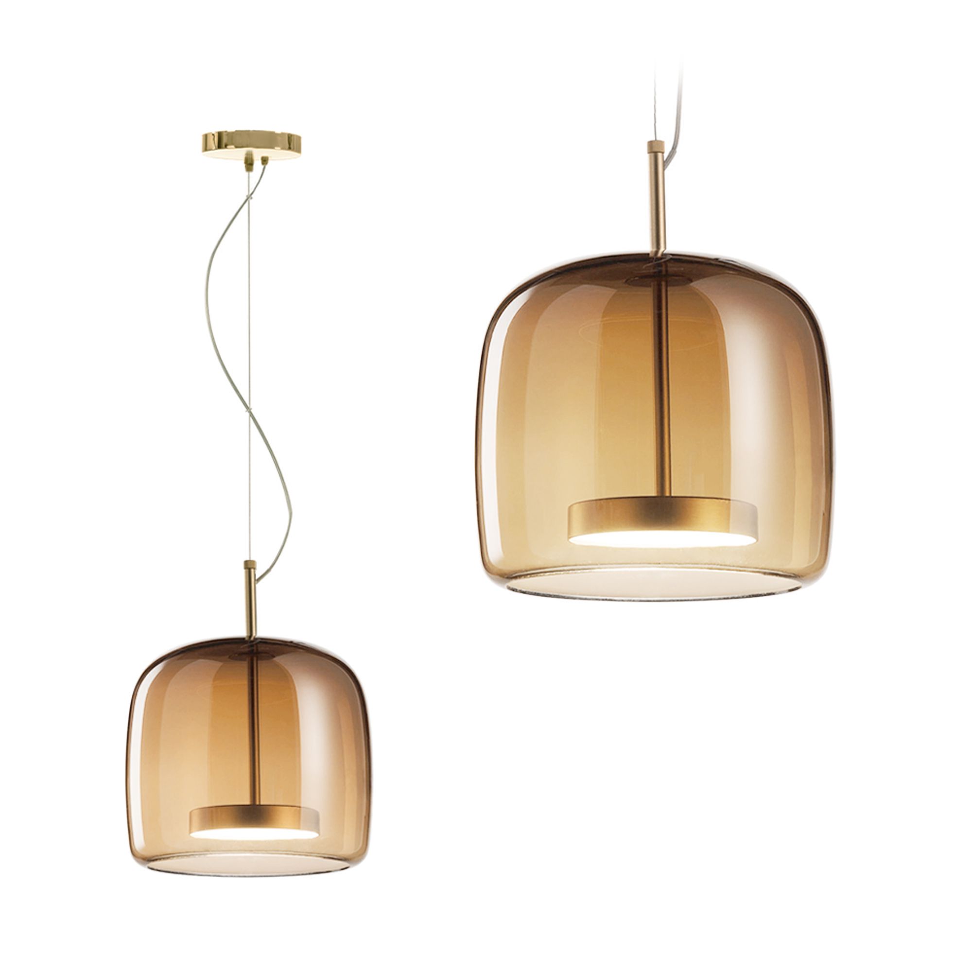 TOOLIGHT riippuva kattovalaisin APP613-1CP AMBER ruskea, 23x23x113cm