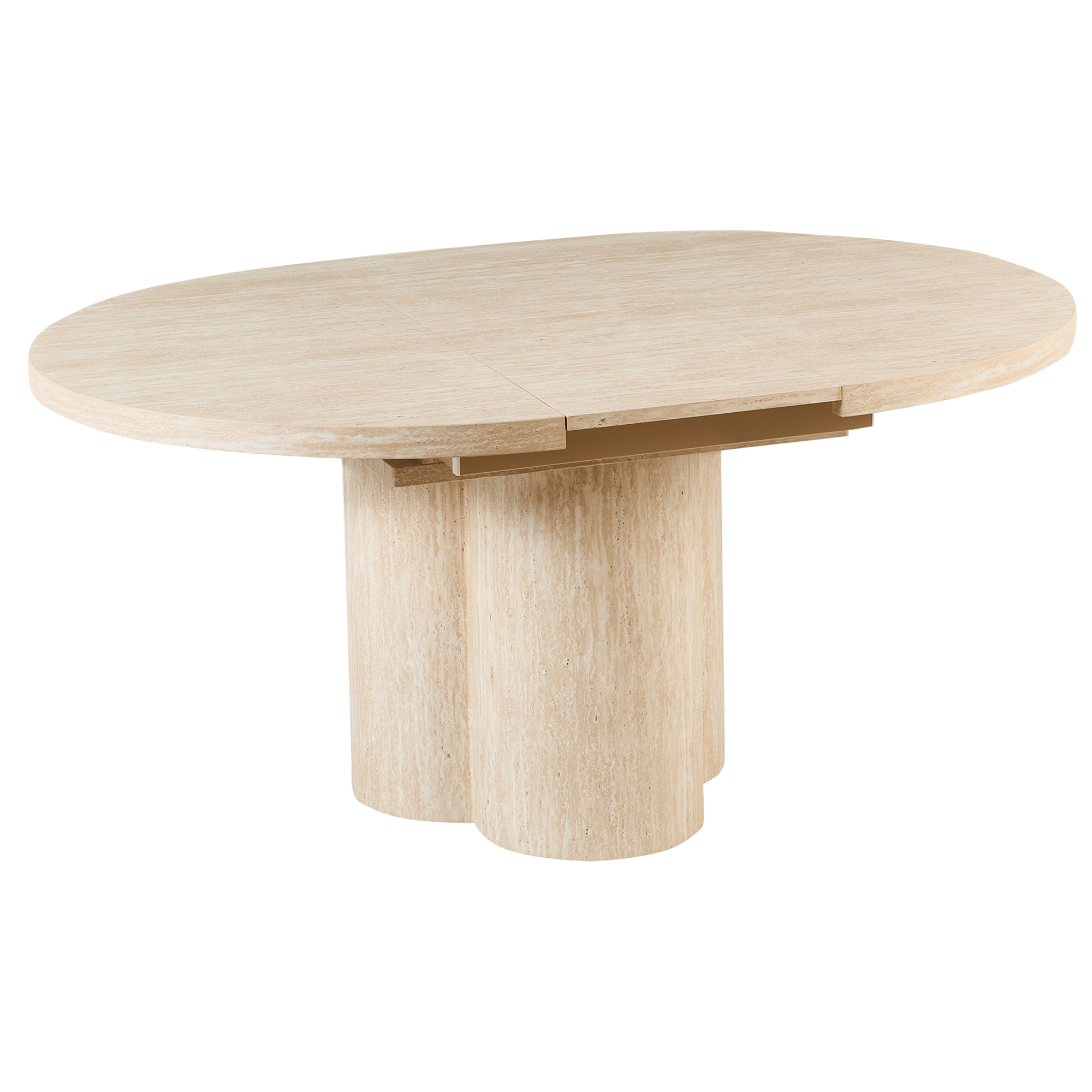 Jatkettava ruokapöytä MORAINE Travertiinikuvio 120/160 cm 120 cm