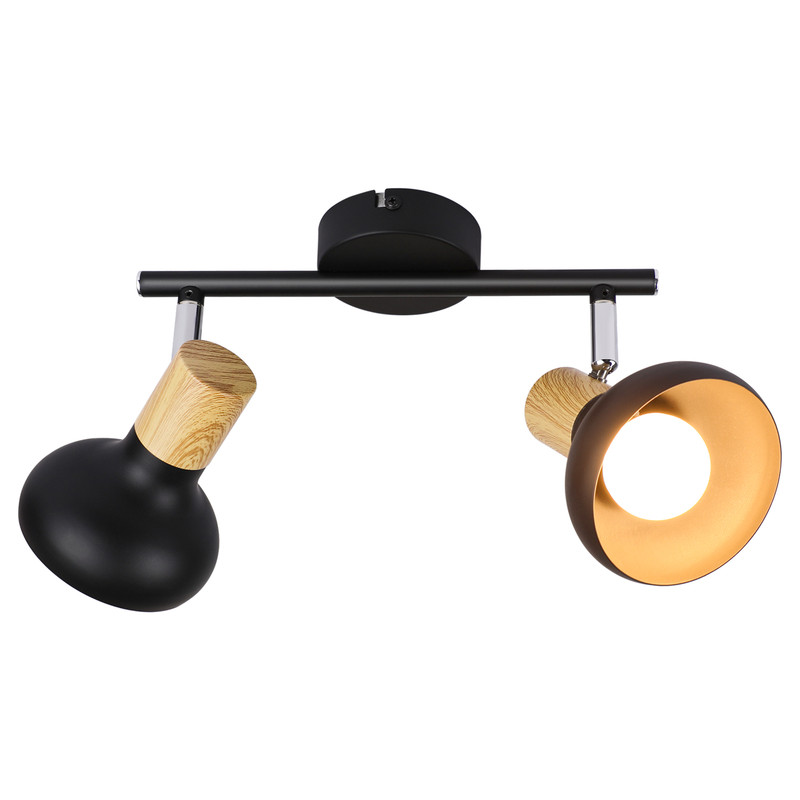 NETTLIFE - kattovalaisin, kohdevalaisin, 2 liekkiä, E14, vintage - musta, kattovalaisin olohuoneeseen, hotelliin