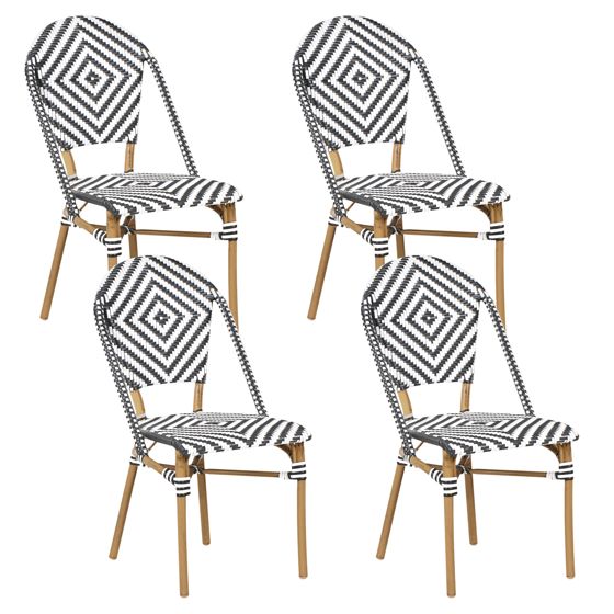 Tuolisetti 4 kpl RIFREDDO Musta/valkoinen